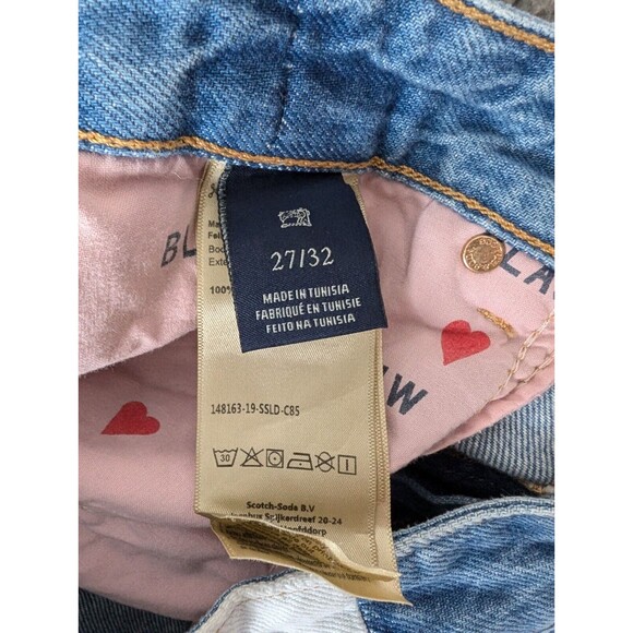 Scotch & Soda Jeans Womens 27/32 Bandit Boyfriend Blue Color Block Cotton Pins - Picture 12 of 15